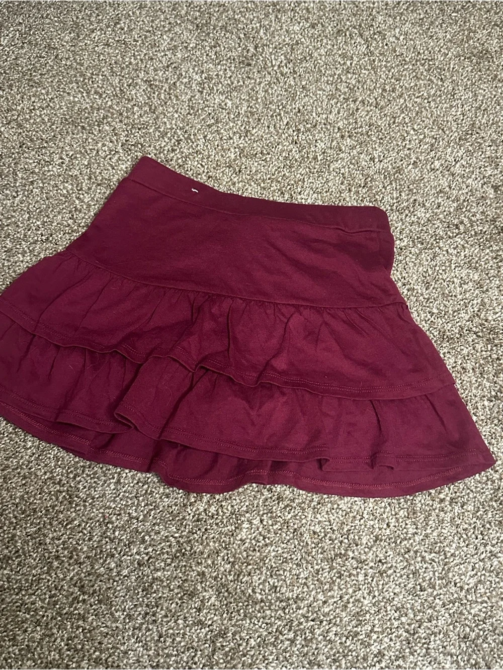 burgundy justice ruffle skort